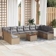 vidaXL Trädgårdsoffset 11 pcs Beige, ljusgrå