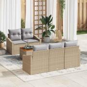 vidaXL Trädgårdsoffset 6 pcs Beige, ljusgrå
