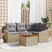 vidaXL Trädgårdsoffset 5 pcs Beige, ljusgrå