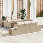 vidaXL Trädgårdsoffset 6 pcs Beige, vit