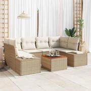 vidaXL Trädgårdsoffset 7 pcs Beige, vit