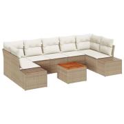 vidaXL Trädgårdsoffset 8 pcs Beige, vit