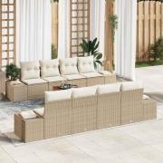 vidaXL Trädgårdsoffset 7 pcs Beige, vit