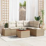 vidaXL Trädgårdsoffset 5 pcs Beige, vit