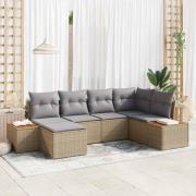 vidaXL Trädgårdsoffset 6 pcs beige och ljusgrå 264 x 154 x 85 cm