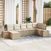 vidaXL Trädgårdsoffset 7 pcs beige och gräddvit 319 x 154 x 85 cm