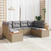 vidaXL Trädgårdsoffset 6 pcs beige och ljusgrå 234 x 154 x 85 cm