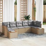 vidaXL Trädgårdsoffset 7 pcs beige och ljusgrå 289 x 154 x 85 cm