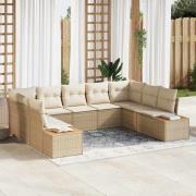 vidaXL Trädgårdsoffset 5 pcs beige och gräddvit 289 x 209 x 85 cm