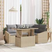 vidaXL Trädgårdsoffset 5 pcs Beige och Ljusgrå 100 x 55 x 73 cm