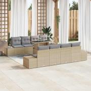 vidaXL Trädgårdsoffset 7 pcs Beige och Ljusgrå 100 x 55 x 73 cm