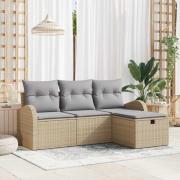 vidaXL Trädgårdsoffset 4 pcs beige och ljusgrå 179 x 117 x 85 cm
