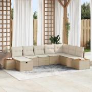 vidaXL Trädgårdsoffset 8 pcs Beige 55 x 62 x 69 cm Poly rattan
