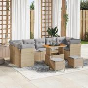 vidaXL Trädgårdsoffset Höjdjusterbar 10 pcs Beige konstrotting