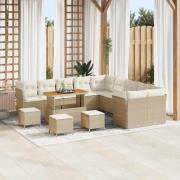 vidaXL Trädgårdsoffset 14 pcs Beige konstrotting