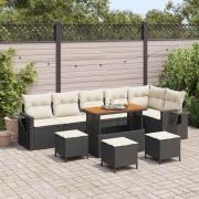 vidaXL Trädgårdsoffset Höjdjusterbar 10 pcs Svart konstrotting
