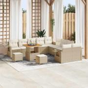 vidaXL Trädgårdsoffset 13 pcs Beige konstrotting