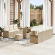 vidaXL Trädgårdsoffset Höjdjusterbar 10 pcs Beige konstrotting