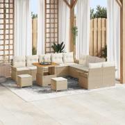 vidaXL Trädgårdsoffset 13 pcs Beige konstrotting