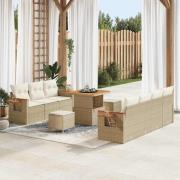 vidaXL Trädgårdsoffset 10 pcs beige och gräddvit 80 x 80 x 71 cm