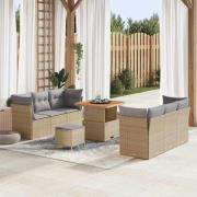 vidaXL Trädgårdsoffset Manuell 9 pcs beige och ljusgrå 80 x 80 x 71 cm