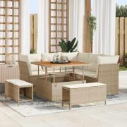 vidaXL Trädgårdsoffset 8 pcs beige och gräddvit 100 x 100 x 71 cm