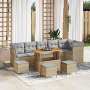 vidaXL Trädgårdsoffset 10 pcs beige och ljusgrå 110 x 55 x 71 cm