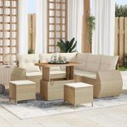 vidaXL Trädgårdsoffset 8 pcs beige och gräddvit 90 x 55 x 71 cm