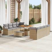 vidaXL Trädgårdsoffset 11 pcs Beige och Ljusgrå 100 x 100 x 71 cm