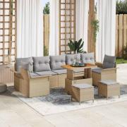 vidaXL Trädgårdsoffset 10 pcs Beige och Ljusgrå 90 x 55 x 71 cm