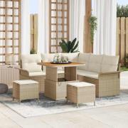 vidaXL Trädgårdsoffset 8 pcs Beige och gräddfärgad 80 x 80 x 71 cm