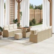 vidaXL Trädgårdsoffset 10 pcs Beige och gräddfärgad 90 x 55 x 71 cm