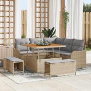 vidaXL Trädgårdsoffset 8 pcs Beige och Ljusgrå 100 x 100 x 71 cm