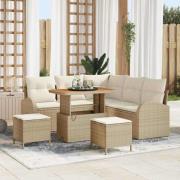 vidaXL Trädgårdsoffset med kudde 8 pcs Beige, Kräm 90 x 55 x 71 cm
