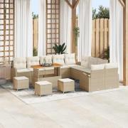 vidaXL Trädgårdsoffset 14 pcs Beige och gräddfärgad 110 x 55 x 71 cm