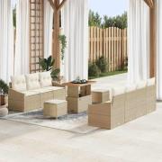vidaXL Trädgårdsoffset 10 pcs Beige och gräddfärgad 90 x 55 x 71 cm