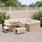 vidaXL Trädgårdsoffset 12 pcs Beige och gräddfärgad 100 x 100 x 71 cm