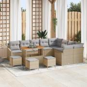 vidaXL Trädgårdsoffset 13 pcs Beige och Ljusgrå 110 x 55 x 71 cm