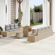 vidaXL Trädgårdsoffset 10 pcs Beige och Ljusgrå 80 x 80 x 71 cm