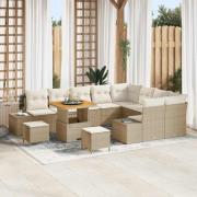vidaXL Trädgårdsoffset 12 pcs Beige och gräddfärgad 80 x 80 x 71 cm