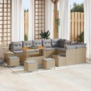 vidaXL Trädgårdsoffset 12 pcs Beige och Ljusgrå 110 x 55 x 71 cm