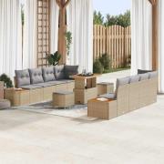 vidaXL Trädgårdsoffset 11 pcs Beige och Ljusgrå 90 x 55 x 71 cm