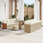 vidaXL Trädgårdsoffset 11 pcs Beige Kräm 90 x 55 x 71 cm konstrotting