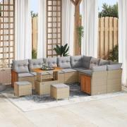 vidaXL Trädgårdsoffset 12 pcs Beige 90 x 55 x 71 cm konstrotting