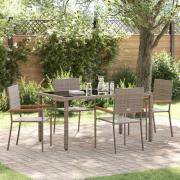 vidaXL Trädgårdsmöbelset 5 pcs Grå 150 x 90 x 75 cm konstrotting