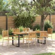 vidaXL Trädgårdsmöbelset 7 pcs Beige Poly rattan och massiv akaciaträ