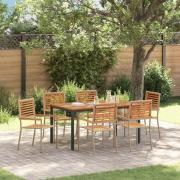 vidaXL Trädgårdsmöbelset 7 pcs Beige, Brun 150 x 90 x 75 cm