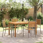 vidaXL Trädgårdsmöbelset 5 pcs Grå Poly rattan