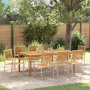 vidaXL Trädgårdsmöbelset 9 pcs Beige Poly rattan