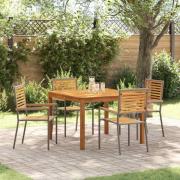 vidaXL Trädgårdsmöbelset 5 pcs Grå Poly rattan
